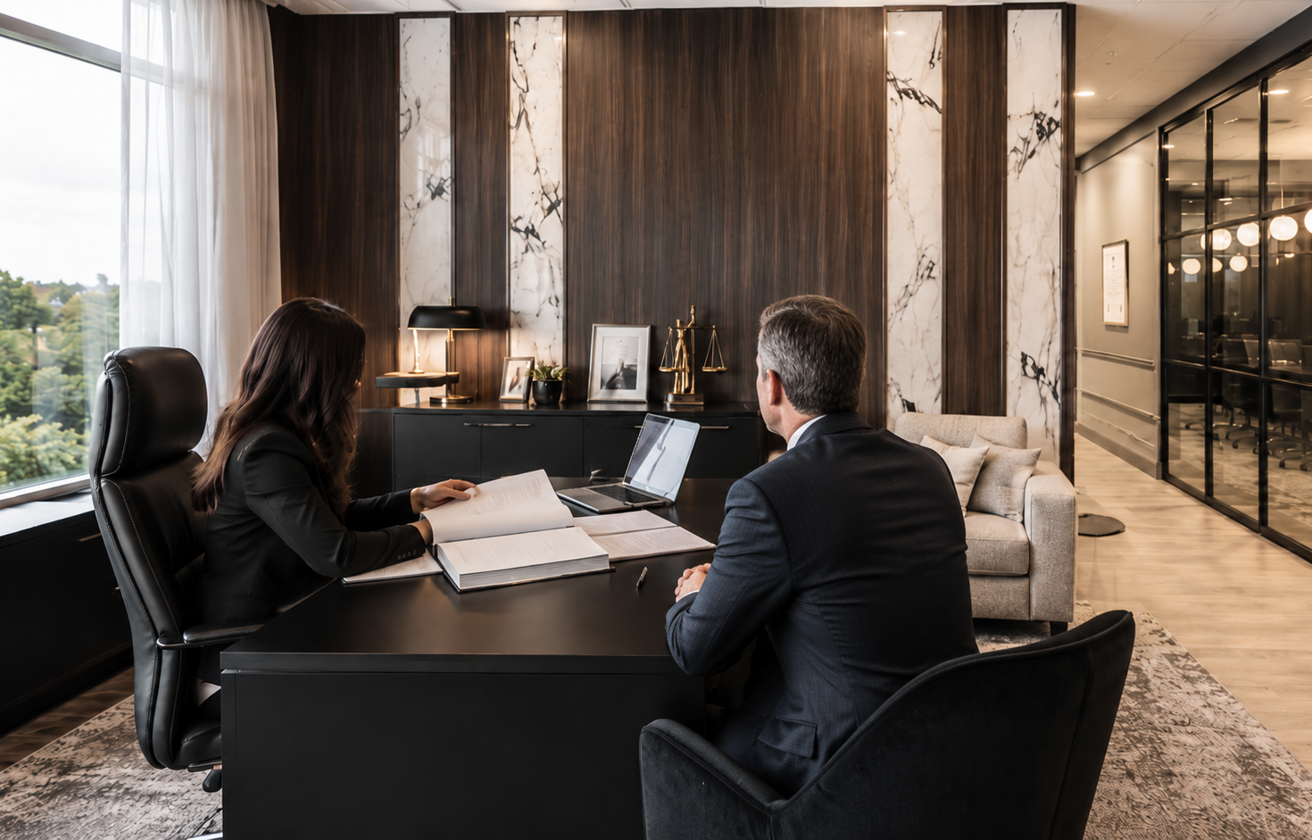 Avocate avec client Couture Avocats